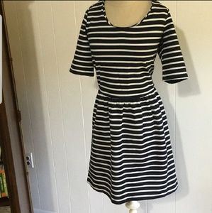 Navy Striped Dress